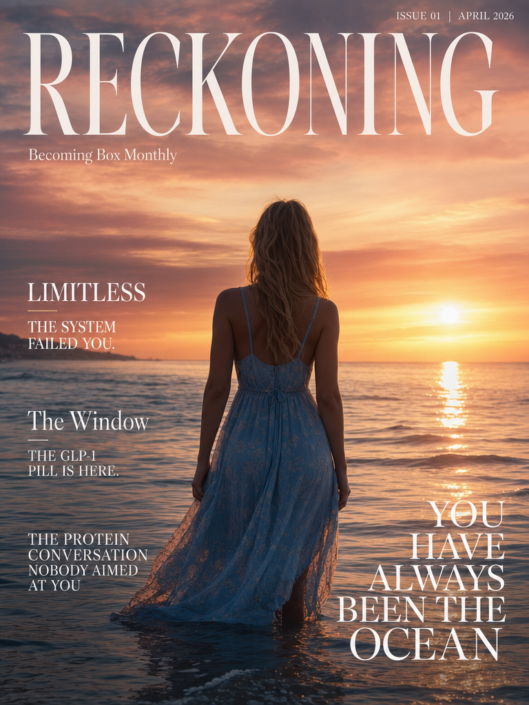 Reckoning publication cover — Becoming Box Monthly for perimenopause